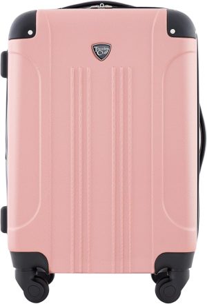 Travelers Club Chicago Hardside Expandable Spinner Luggage, Rose Gold, 20" Carry-On