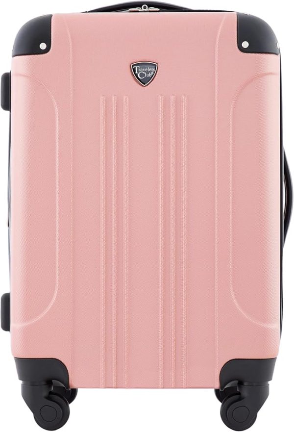 Travelers Club Chicago Hardside Expandable Spinner Luggage, Rose Gold, 20" Carry-On